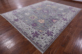 Grey Turkish Oushak Hand Knotted Wool Rug - 9' 2" X 11' 11" - Golden Nile