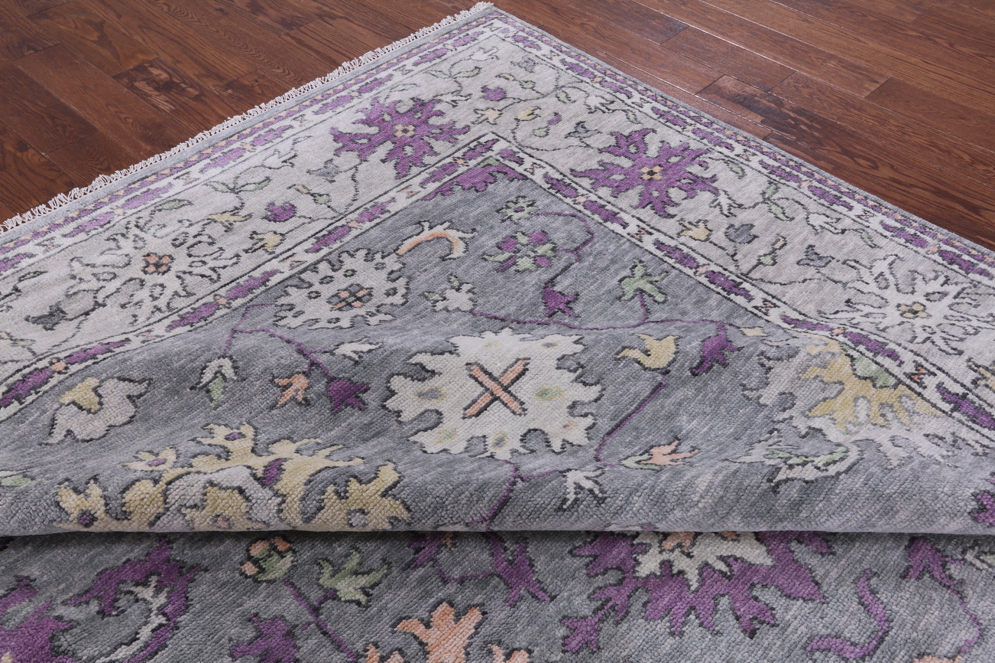 Grey Turkish Oushak Hand Knotted Wool Rug - 9' 2" X 11' 11" - Golden Nile