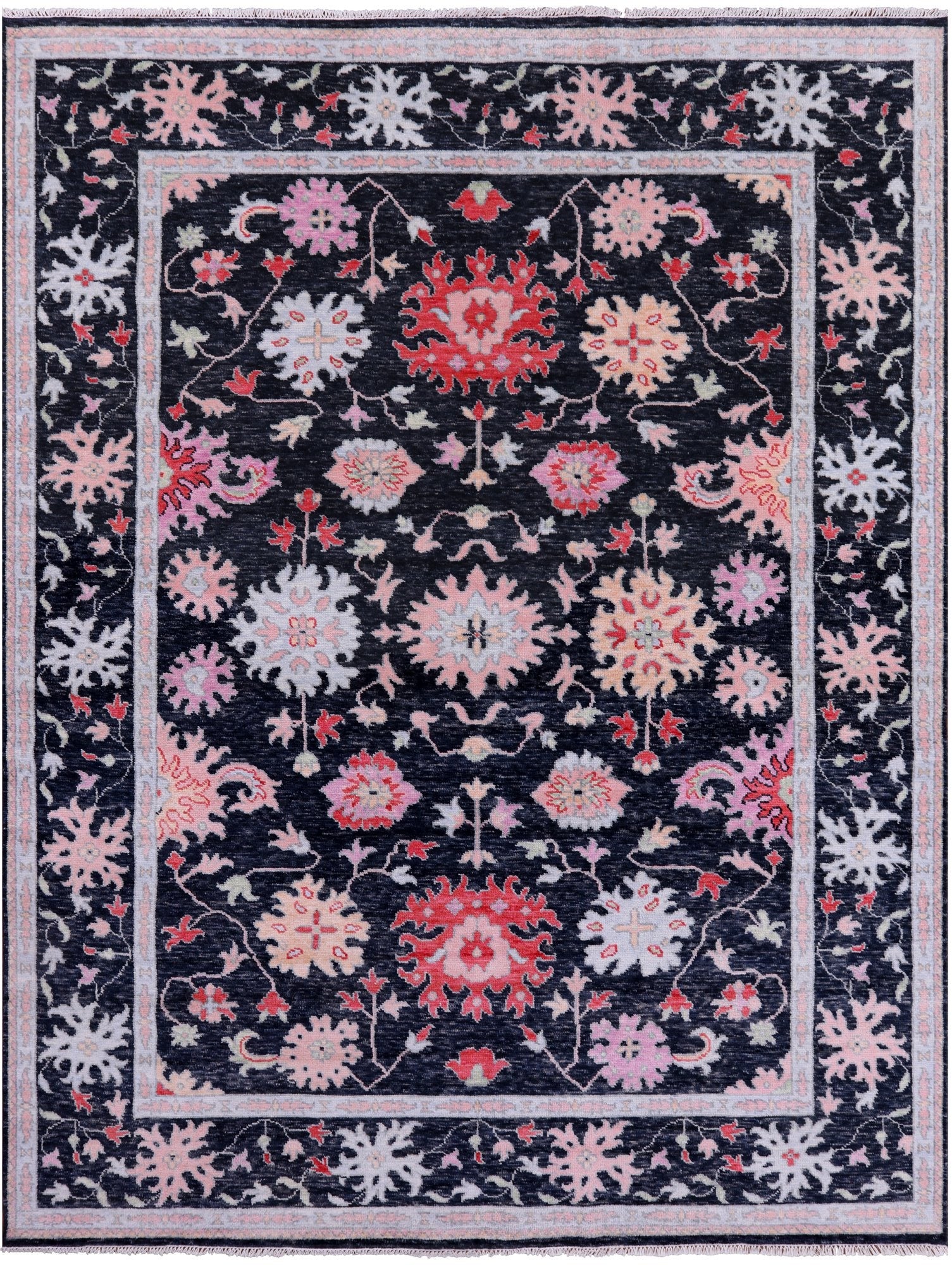 Grey Turkish Oushak Handmade Wool Rug - 9' 2" X 11' 11" - Golden Nile