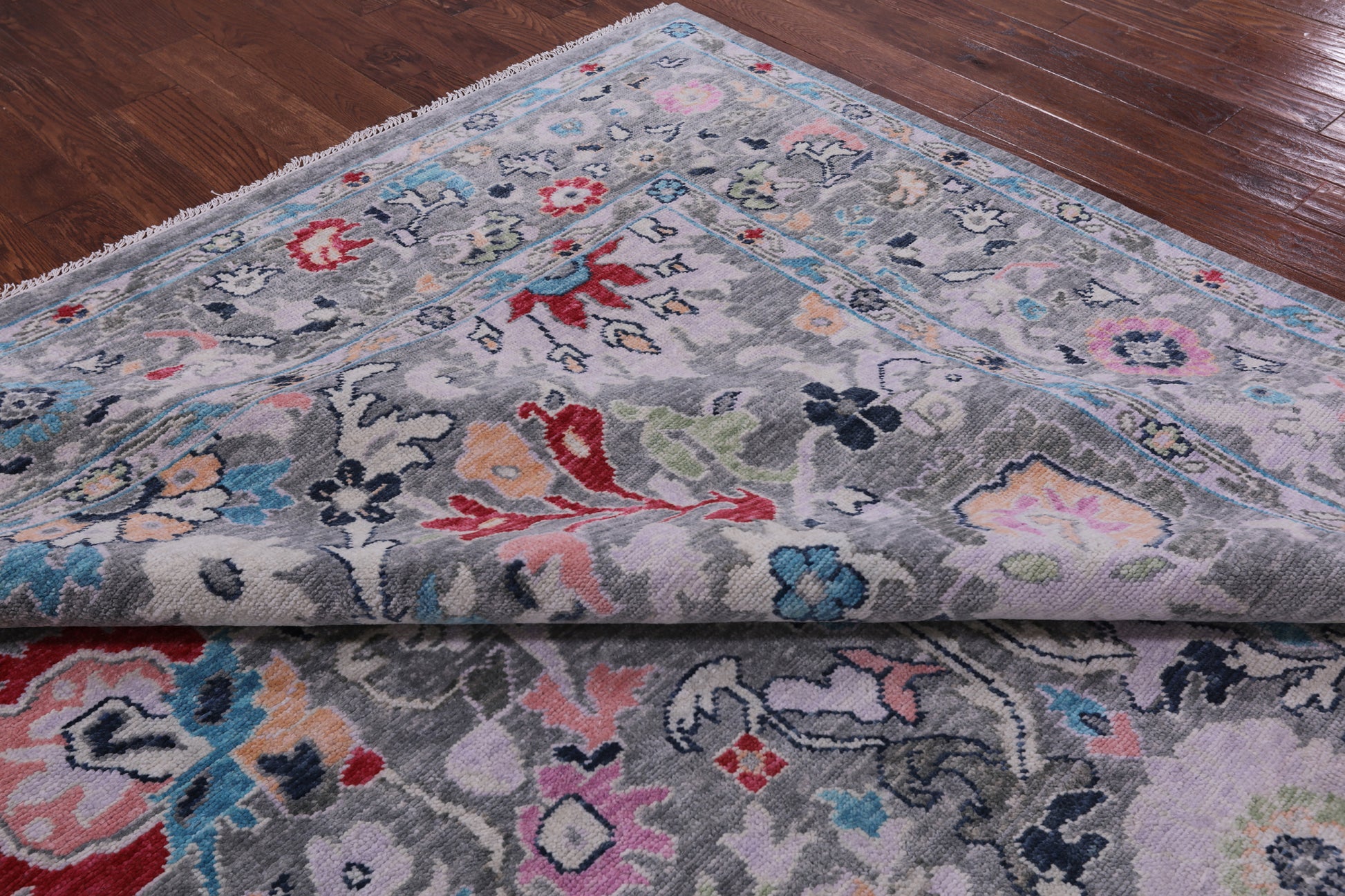 Grey Turkish Oushak Hand Knotted Wool Rug - 9' 3" X 11' 8" - Golden Nile