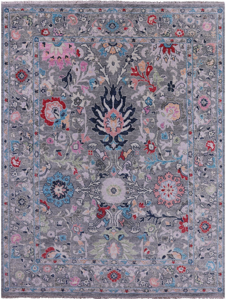 Grey Turkish Oushak Hand Knotted Wool Rug - 9' 3" X 11' 8" - Golden Nile