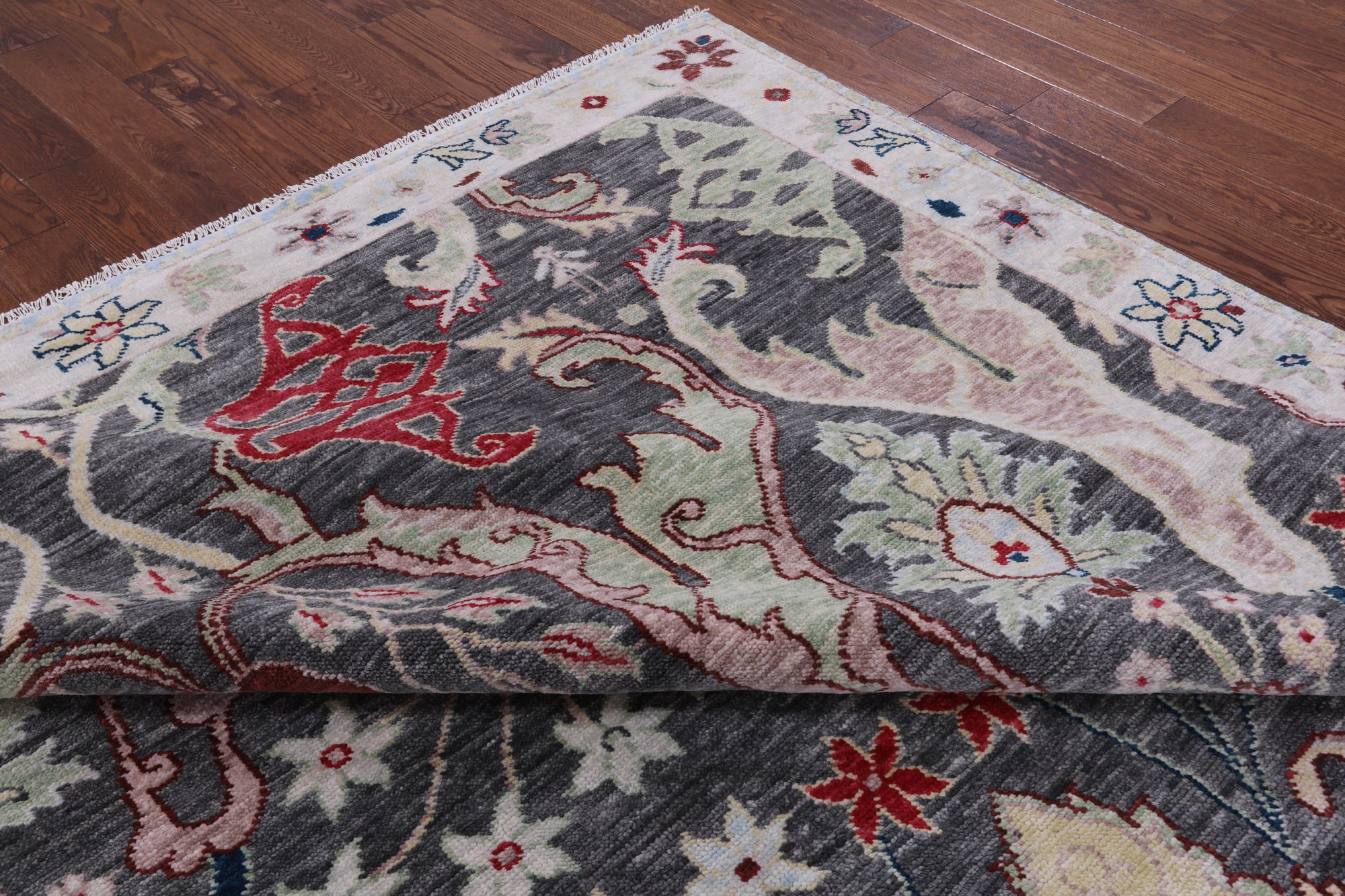 Grey Turkish Oushak Hand Knotted Wool Rug - 9' 5" X 11' 8" - Golden Nile