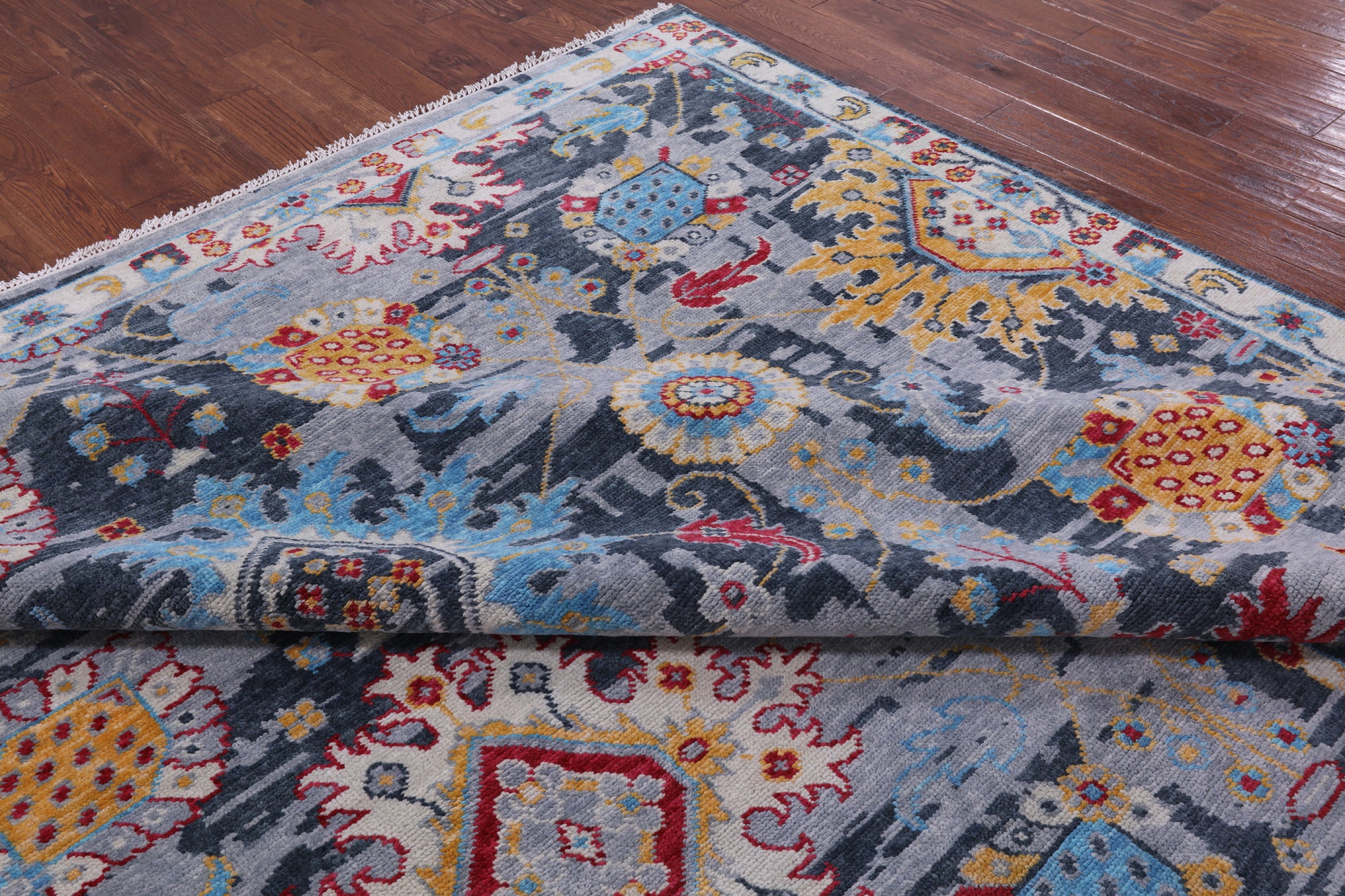 Turkish Oushak Hand Knotted Wool Rug - 9' 2" X 12' 2" - Golden Nile
