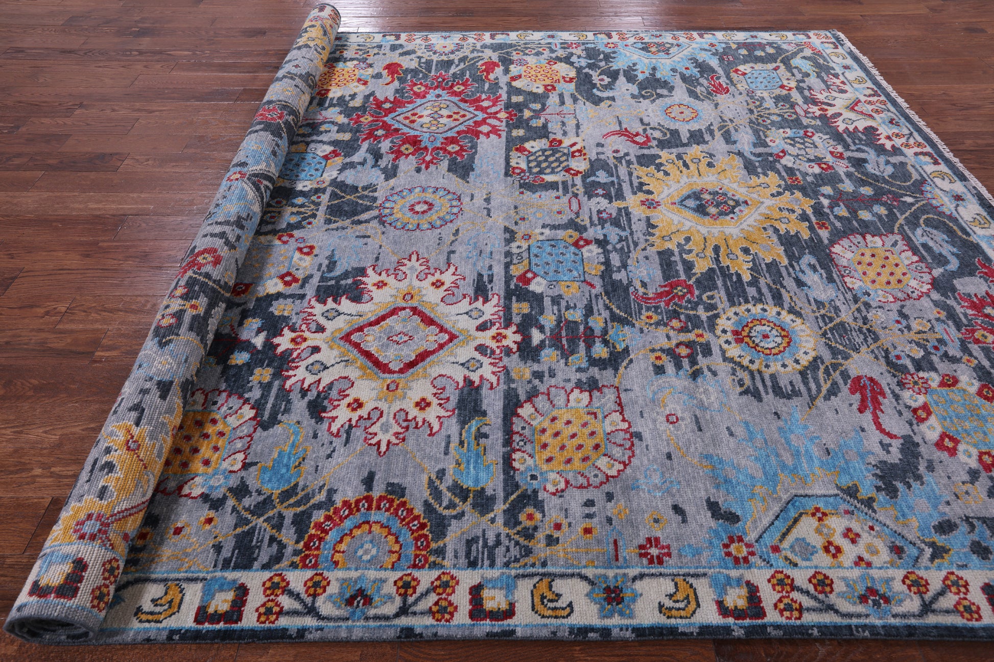 Turkish Oushak Hand Knotted Wool Rug - 9' 2" X 12' 2" - Golden Nile