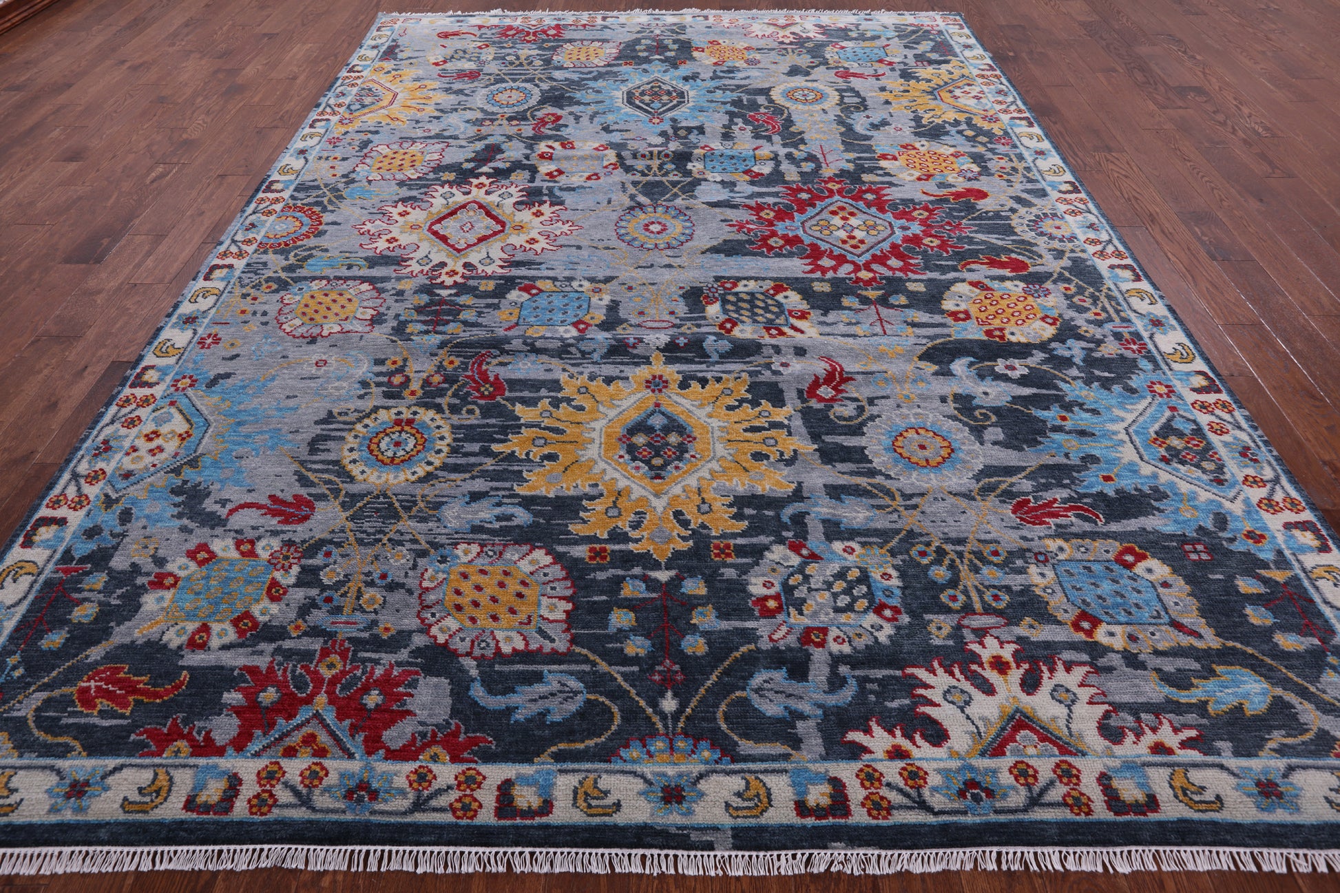 Turkish Oushak Hand Knotted Wool Rug - 9' 2" X 12' 2" - Golden Nile