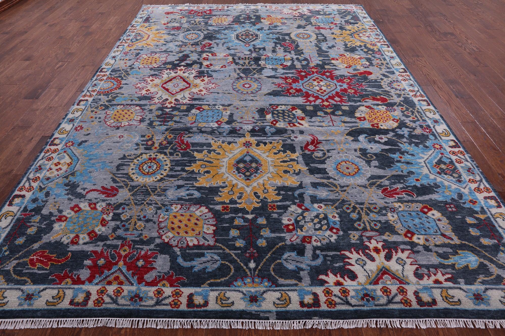 Turkish Oushak Hand Knotted Wool Rug - 9' 2" X 12' 2" - Golden Nile