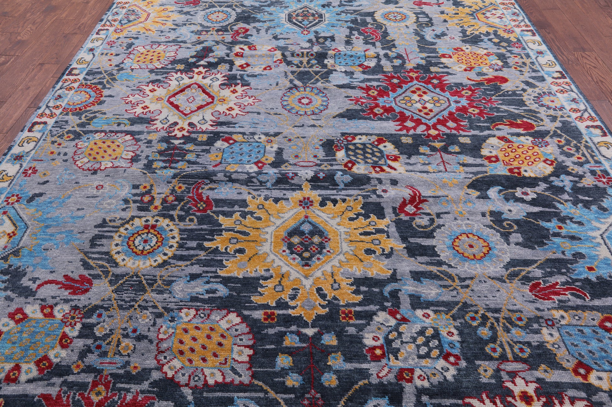 Turkish Oushak Hand Knotted Wool Rug - 9' 2" X 12' 2" - Golden Nile