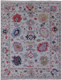 Blue Turkish Oushak Hand Knotted Wool Rug - 8' 2" X 10' 2" - Golden Nile