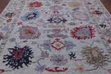 Blue Turkish Oushak Hand Knotted Wool Rug - 8' 2" X 10' 2" - Golden Nile