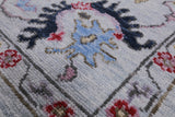 Blue Turkish Oushak Hand Knotted Wool Rug - 8' 2" X 10' 2" - Golden Nile