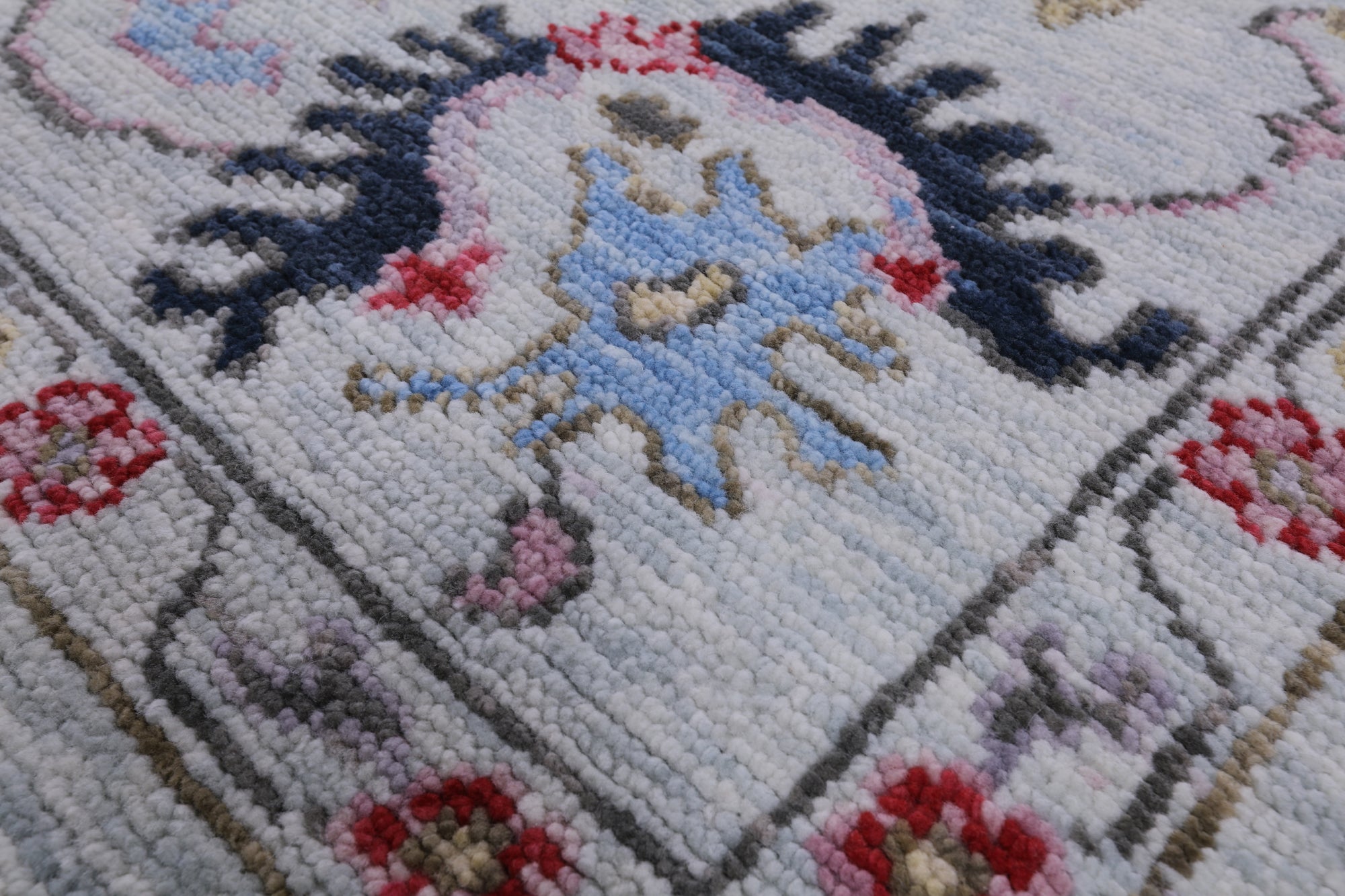 Blue Turkish Oushak Hand Knotted Wool Rug - 8' 2" X 10' 2" - Golden Nile