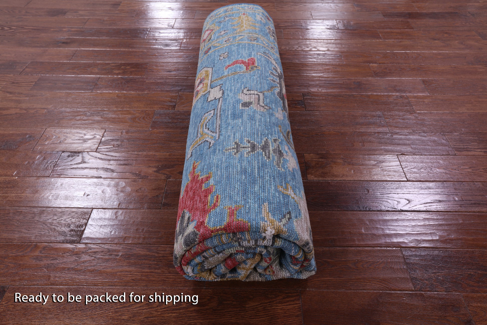 Blue Turkish Oushak Hand Knotted Wool Rug - 8' 3" X 9' 9" - Golden Nile