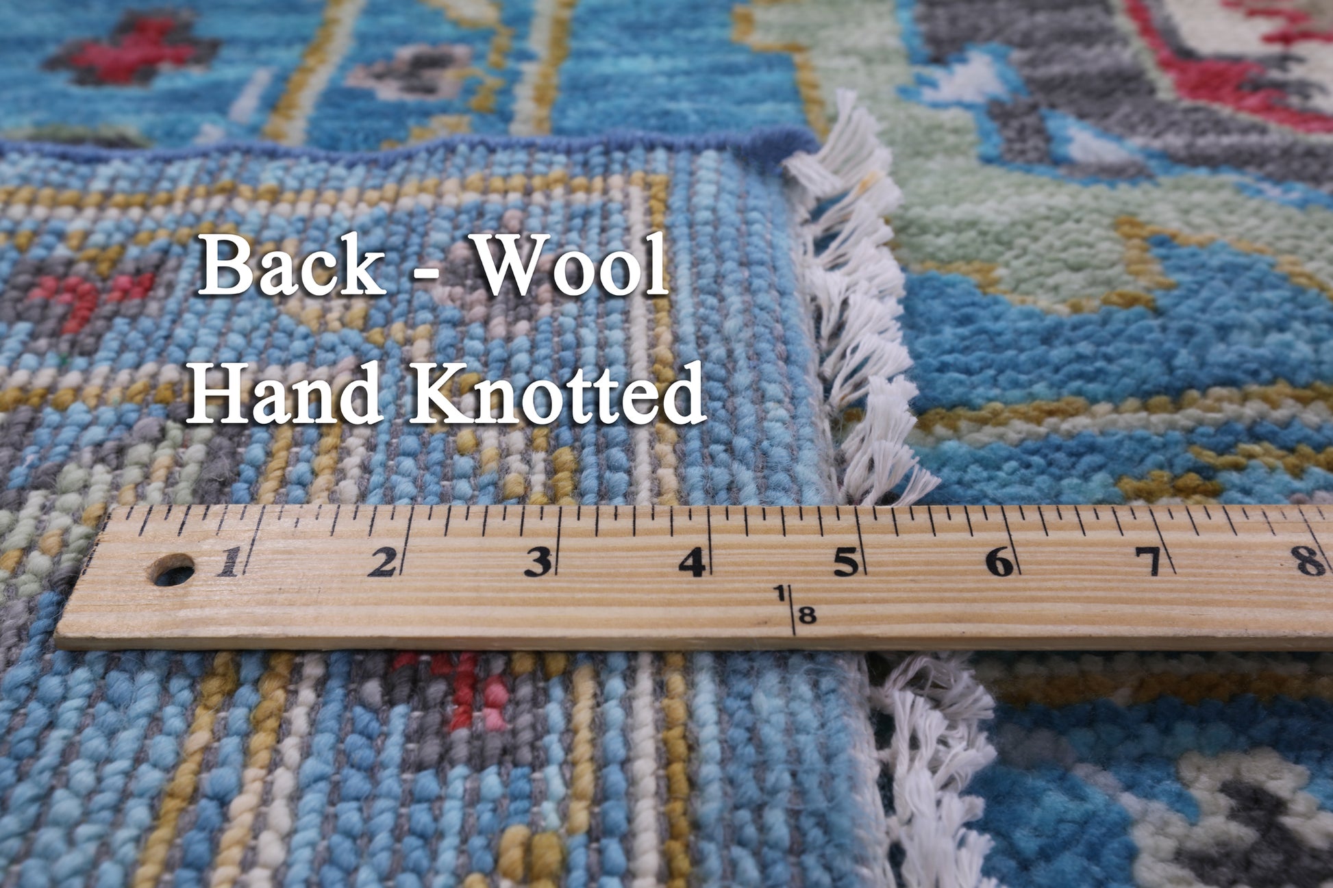 Blue Turkish Oushak Hand Knotted Wool Rug - 8' 3" X 9' 9" - Golden Nile