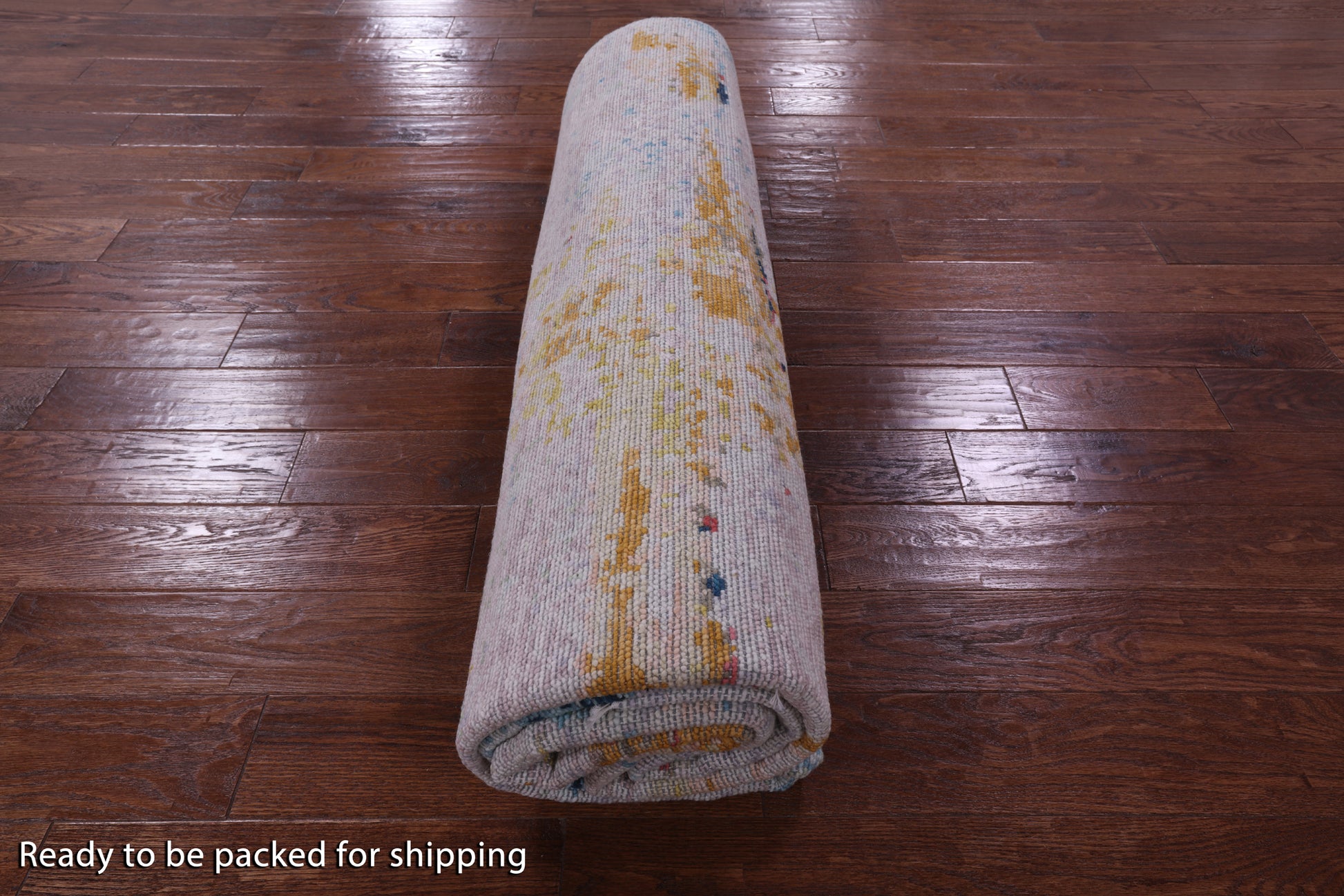 Modern Hand Knotted Wool Rug - 8' 1" X 9' 10" - Golden Nile