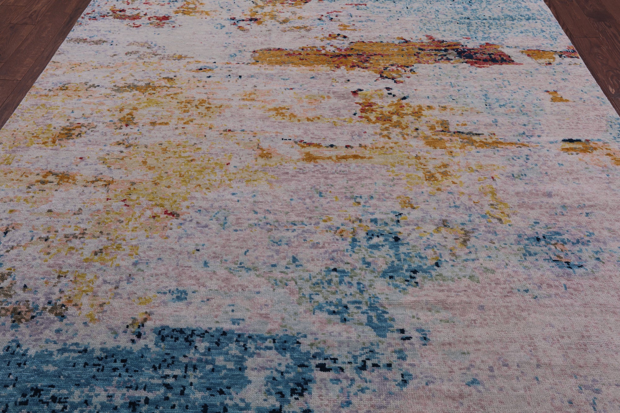 Modern Hand Knotted Wool Rug - 8' 1" X 9' 10" - Golden Nile