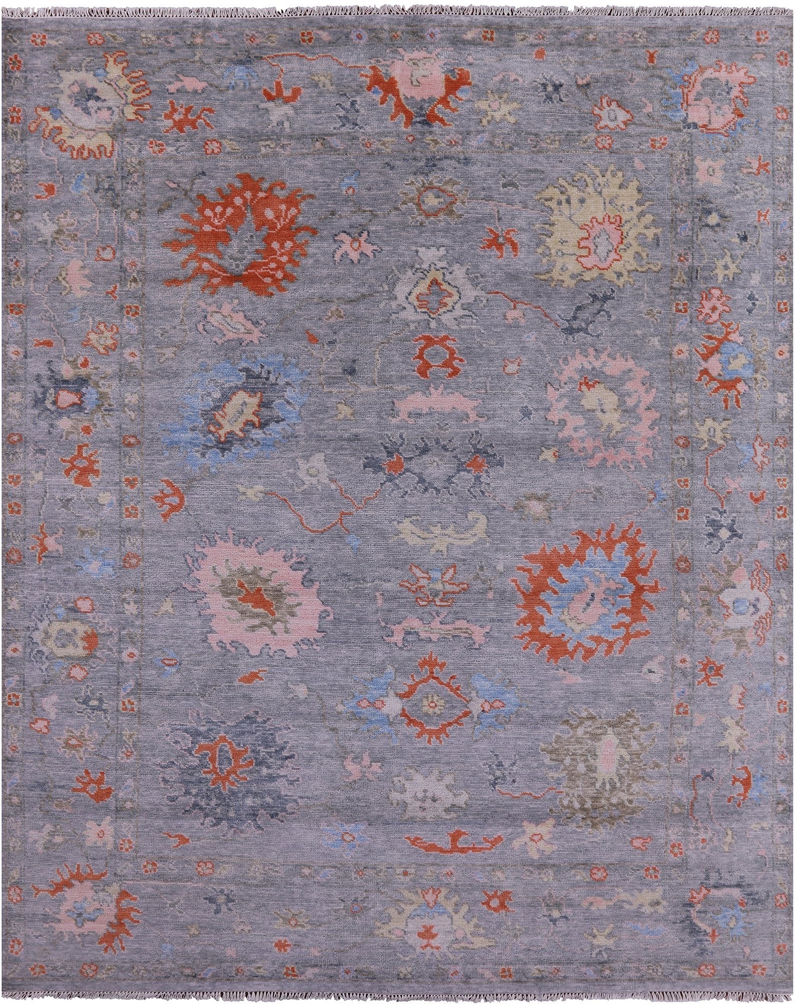 Turkish Oushak Hand Knotted Wool Rug - 7' 10" X 9' 11" - Golden Nile