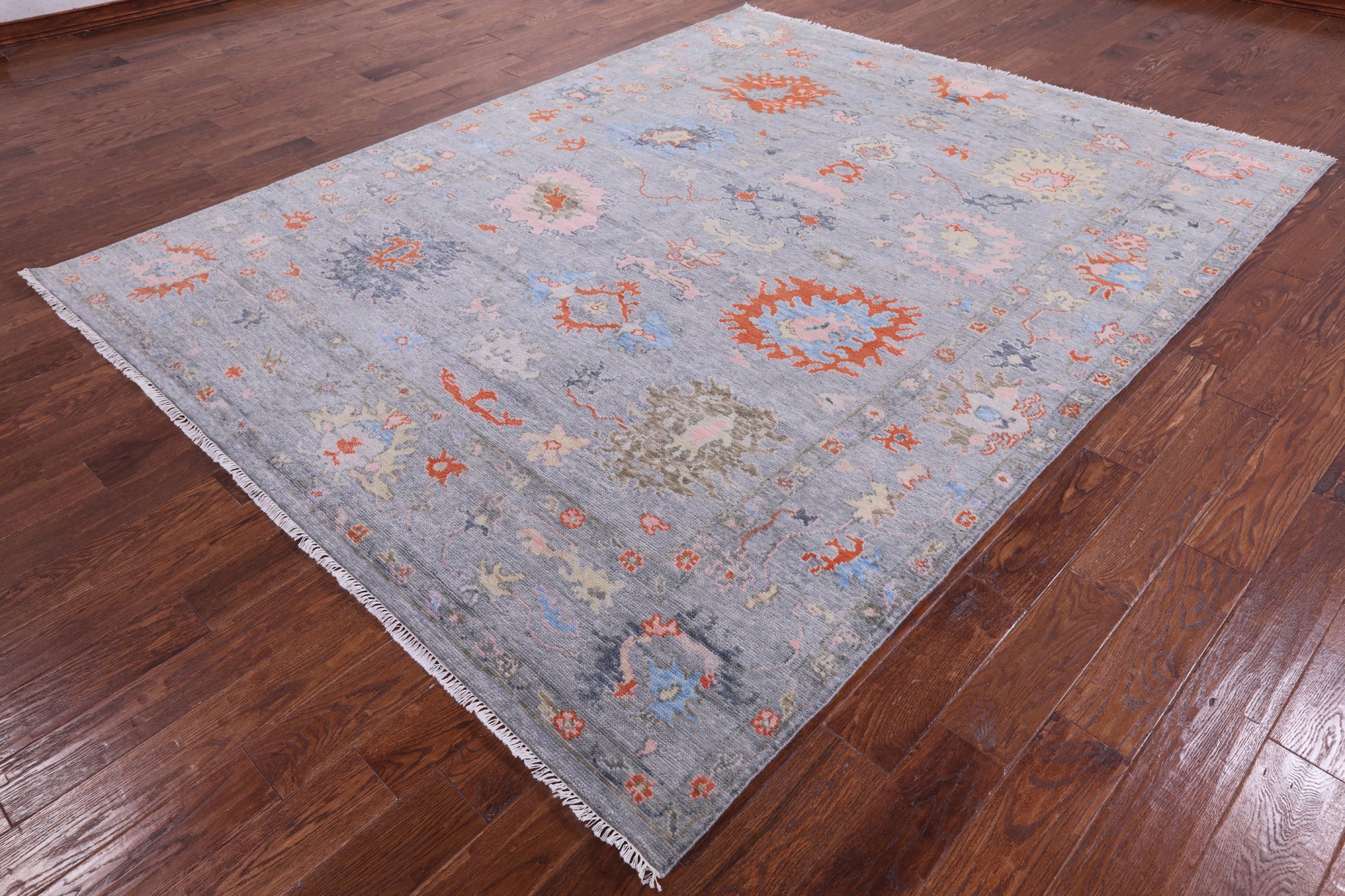 Turkish Oushak Hand Knotted Wool Rug - 7' 10" X 9' 11" - Golden Nile