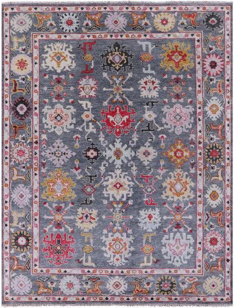 Grey Turkish Oushak Hand Knotted Wool Rug - 9' 3" X 11' 10" - Golden Nile