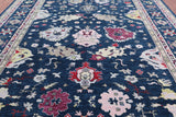 Blue Turkish Oushak Hand Knotted Wool Rug - 10' 2" X 13' 10" - Golden Nile
