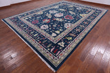 Blue Turkish Oushak Hand Knotted Wool Rug - 10' 2" X 13' 10" - Golden Nile
