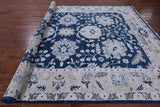 Blue Turkish Oushak Hand Knotted Wool Rug - 9' 0" X 12' 0" - Golden Nile