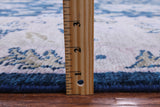 Blue Turkish Oushak Hand Knotted Wool Rug - 9' 0" X 12' 0" - Golden Nile