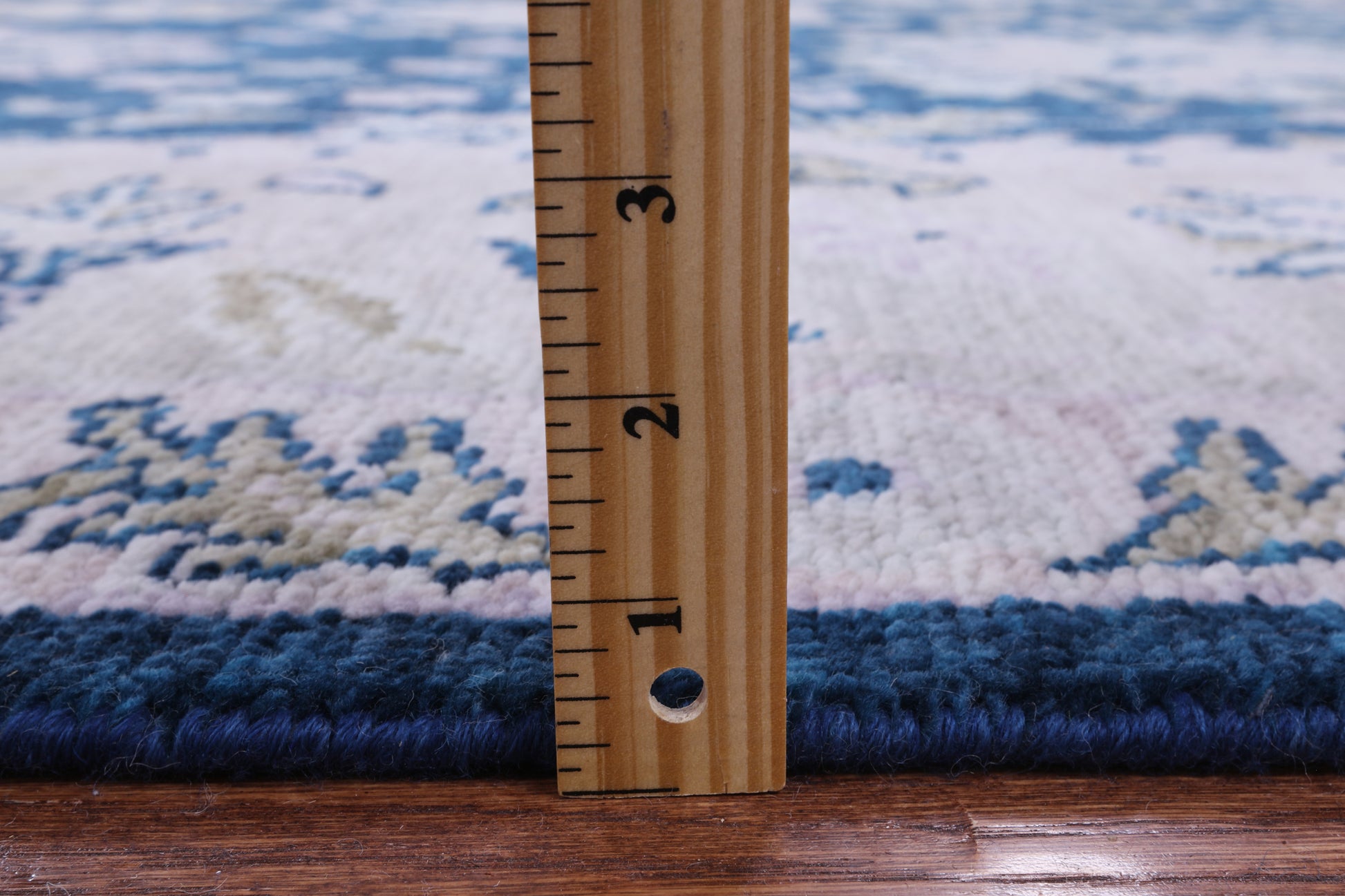 Blue Turkish Oushak Hand Knotted Wool Rug - 9' 0" X 12' 0" - Golden Nile