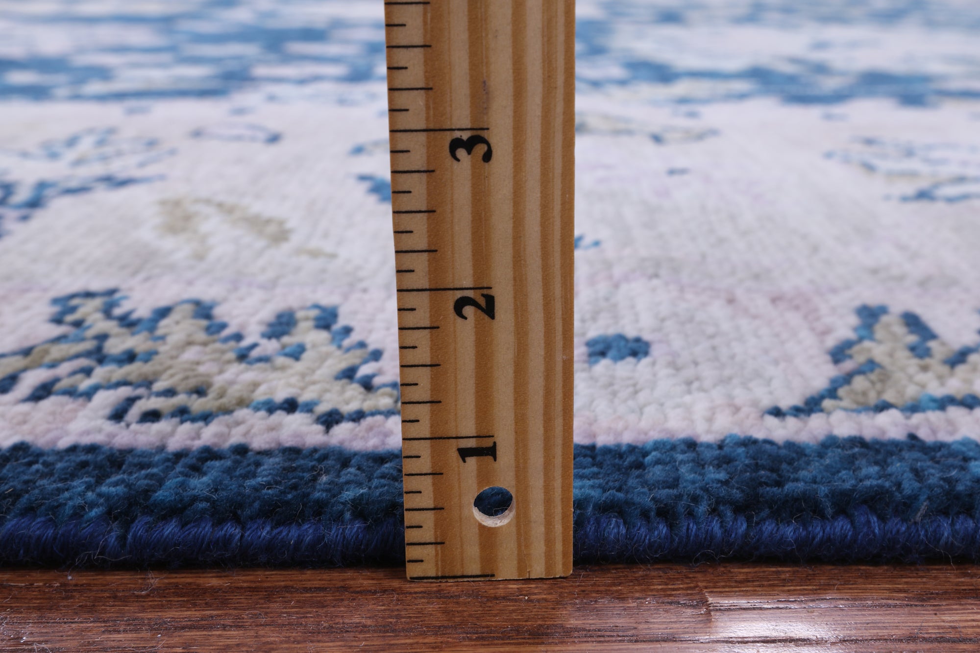 Blue Turkish Oushak Hand Knotted Wool Rug - 9' 0" X 12' 0" - Golden Nile