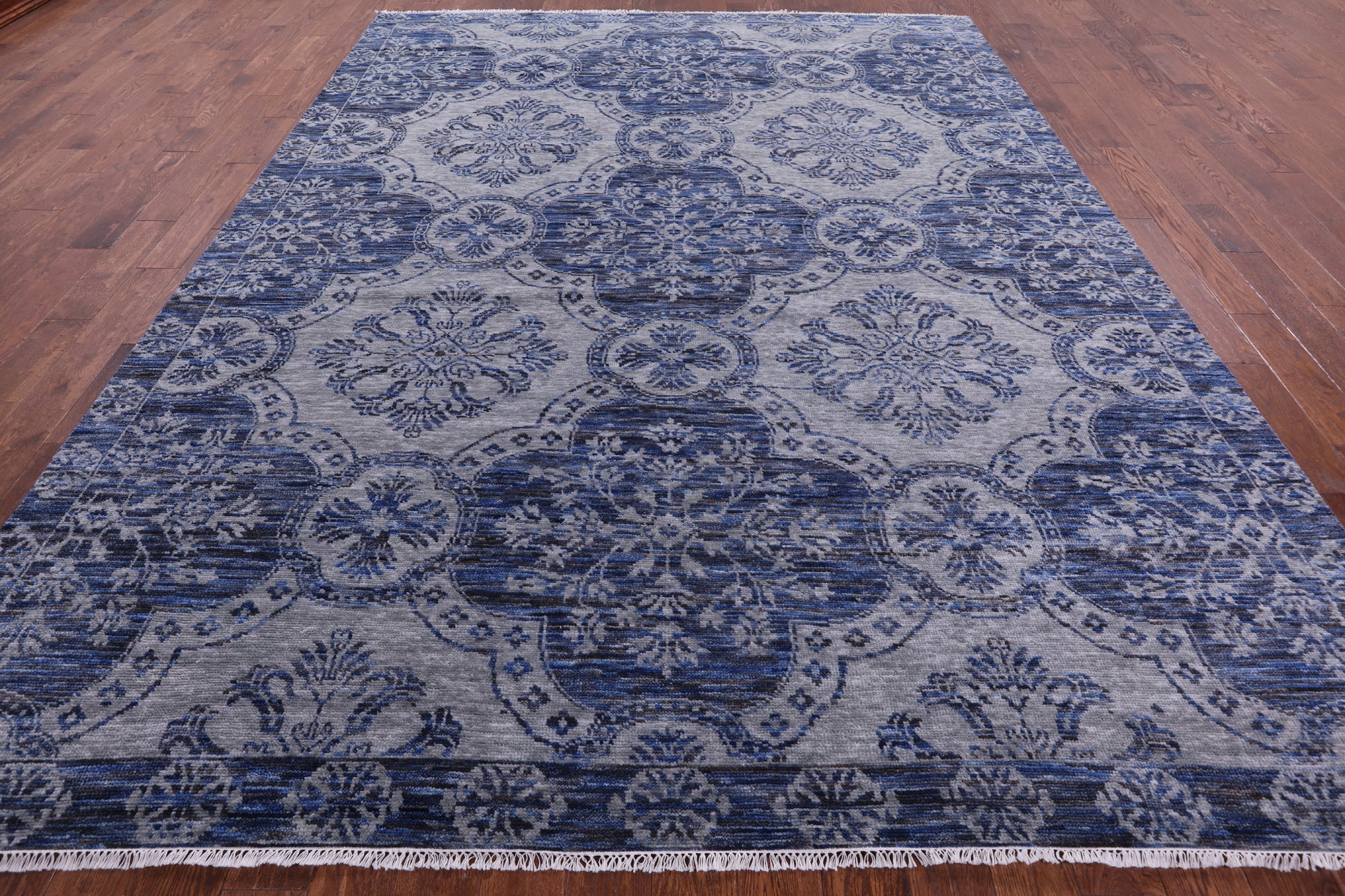 Contemporary Handmade Wool Rug - 9' 1" X 12' 2" - Golden Nile