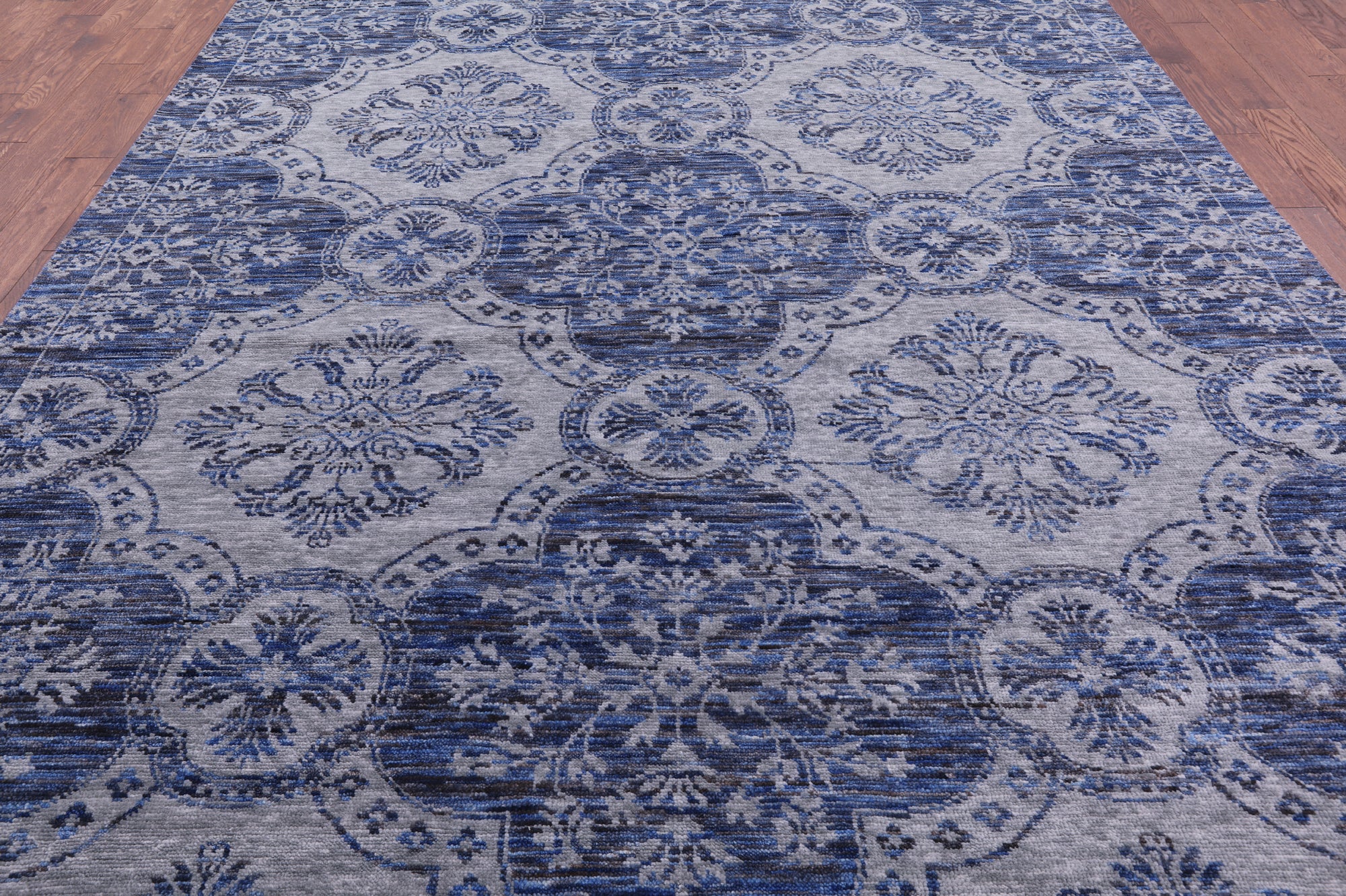 Contemporary Handmade Wool Rug - 9' 1" X 12' 2" - Golden Nile
