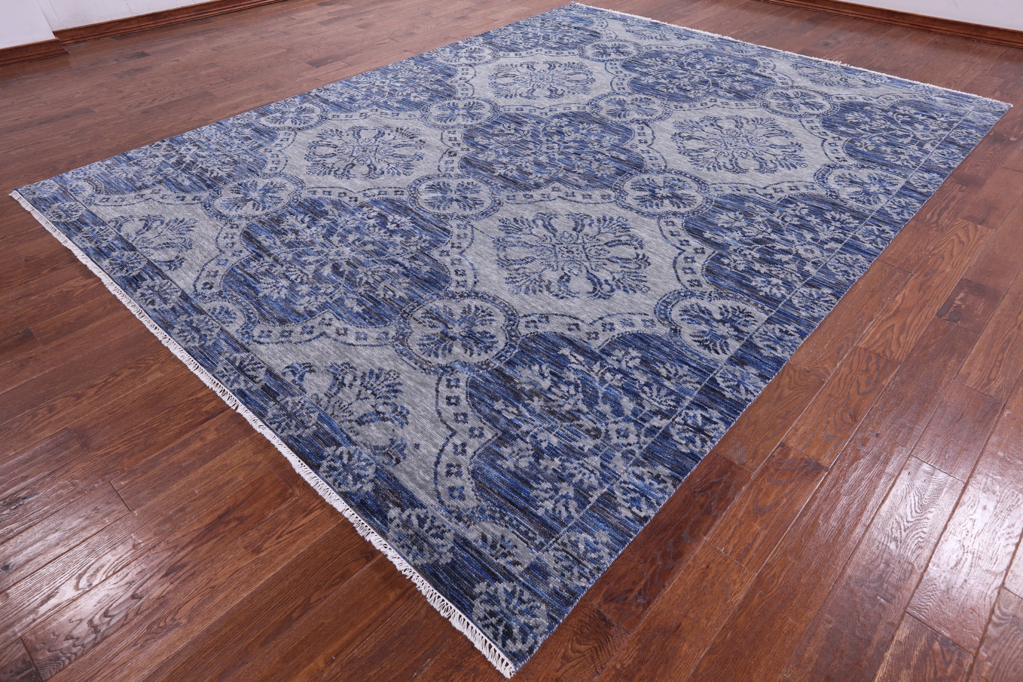 Contemporary Handmade Wool Rug - 9' 1" X 12' 2" - Golden Nile