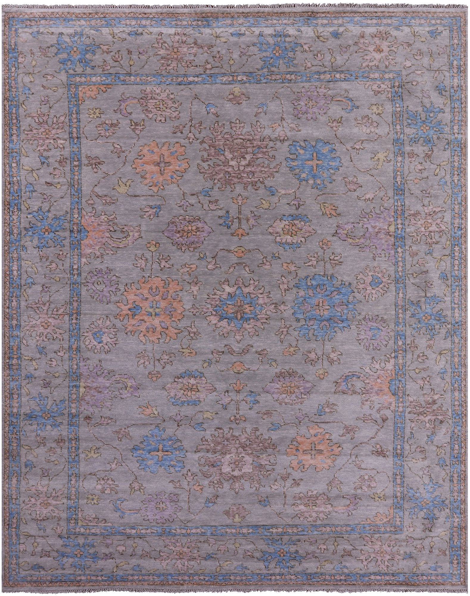 Turkish Oushak Handmade Wool Rug - 9' 5" X 11' 9" - Golden Nile