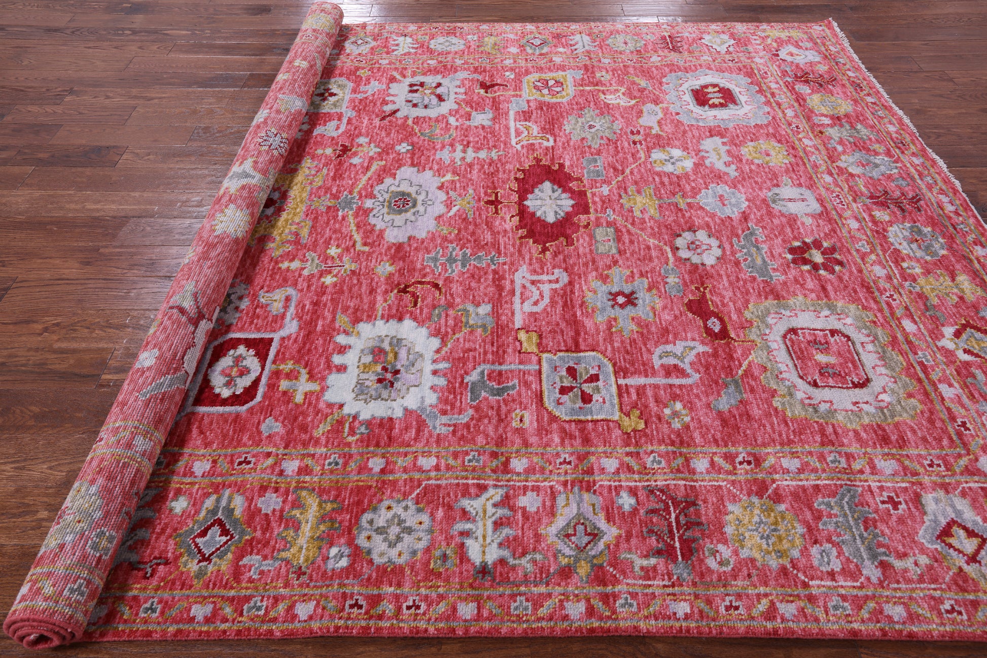 Turkish Oushak Hand Knotted Wool Rug - 8' 3" X 9' 11" - Golden Nile