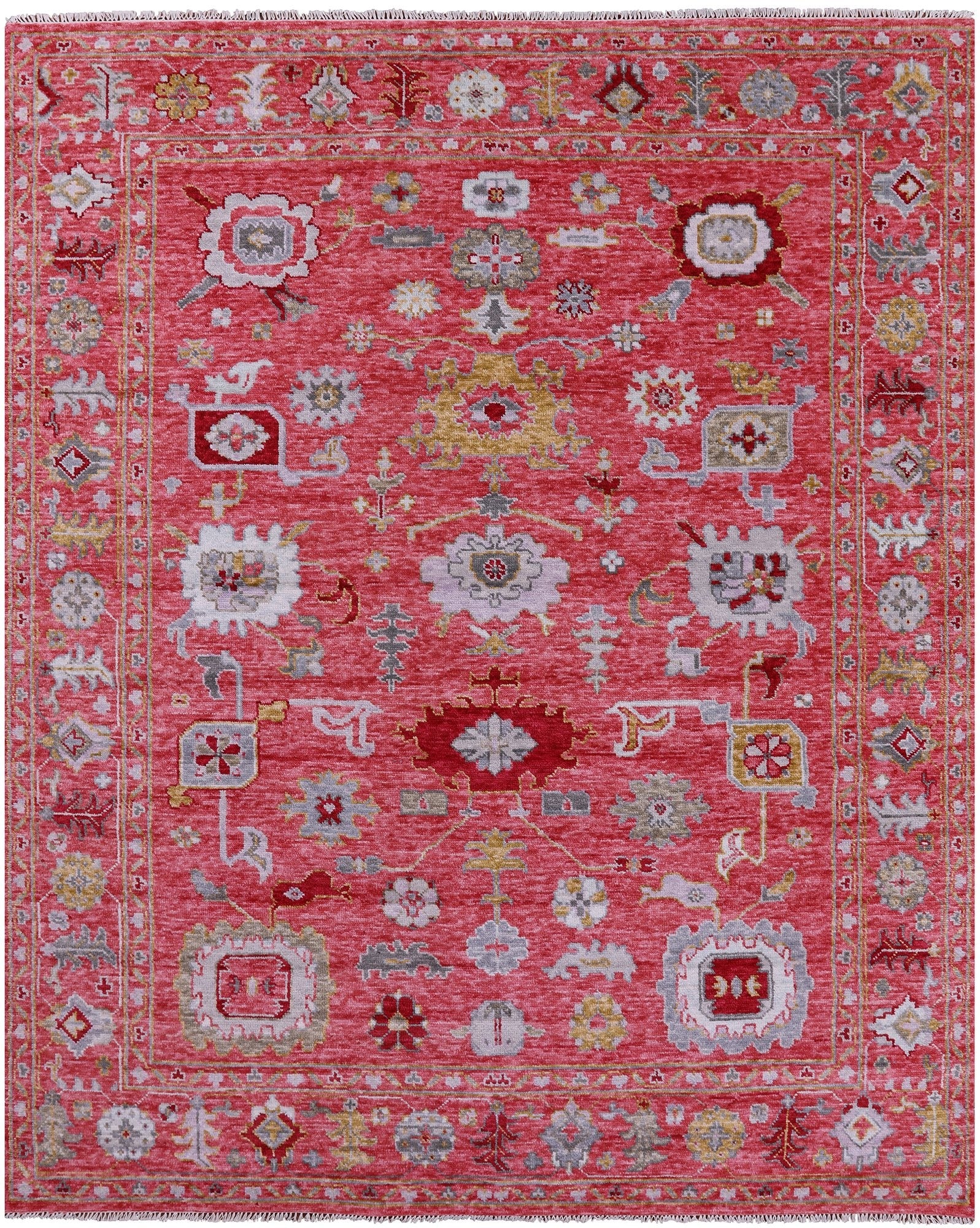 Turkish Oushak Hand Knotted Wool Rug - 8' 3" X 9' 11" - Golden Nile