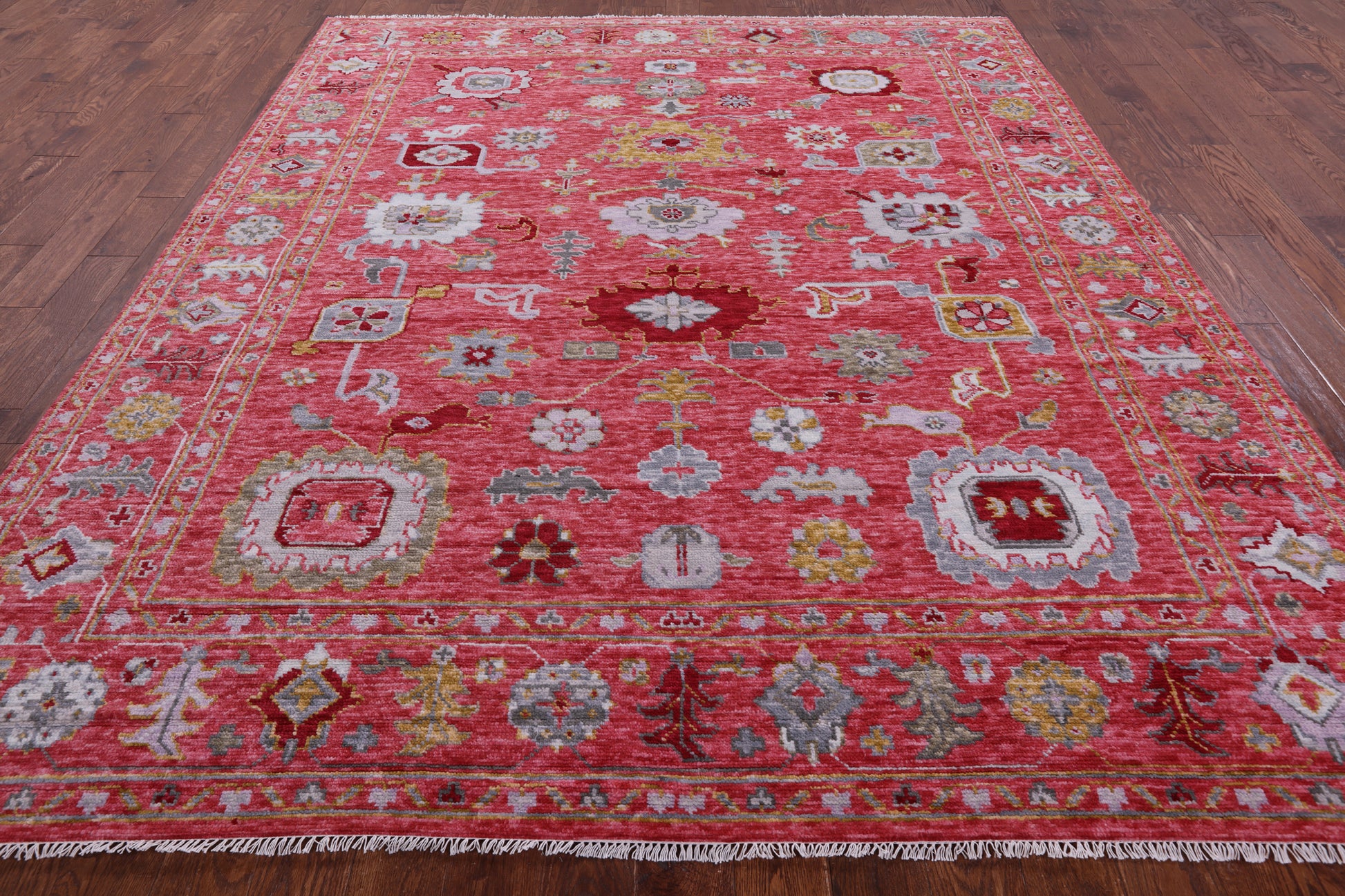 Turkish Oushak Hand Knotted Wool Rug - 8' 3" X 9' 11" - Golden Nile