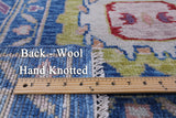 Blue Turkish Oushak Hand Knotted Wool Rug - 9' 1" X 11' 6" - Golden Nile