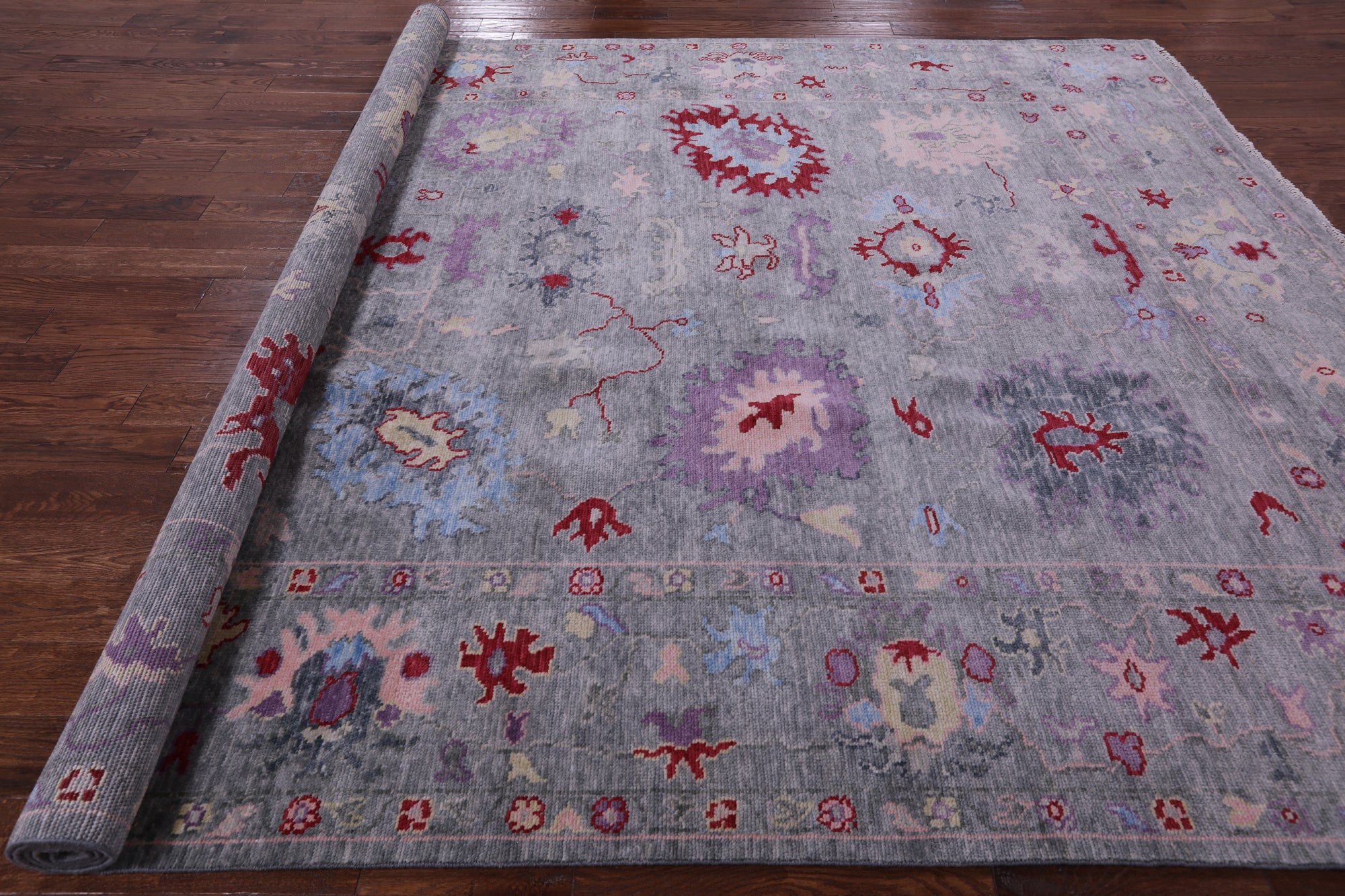 Grey Turkish Oushak Handmade Wool Rug - 9' 3" X 12' 0" - Golden Nile