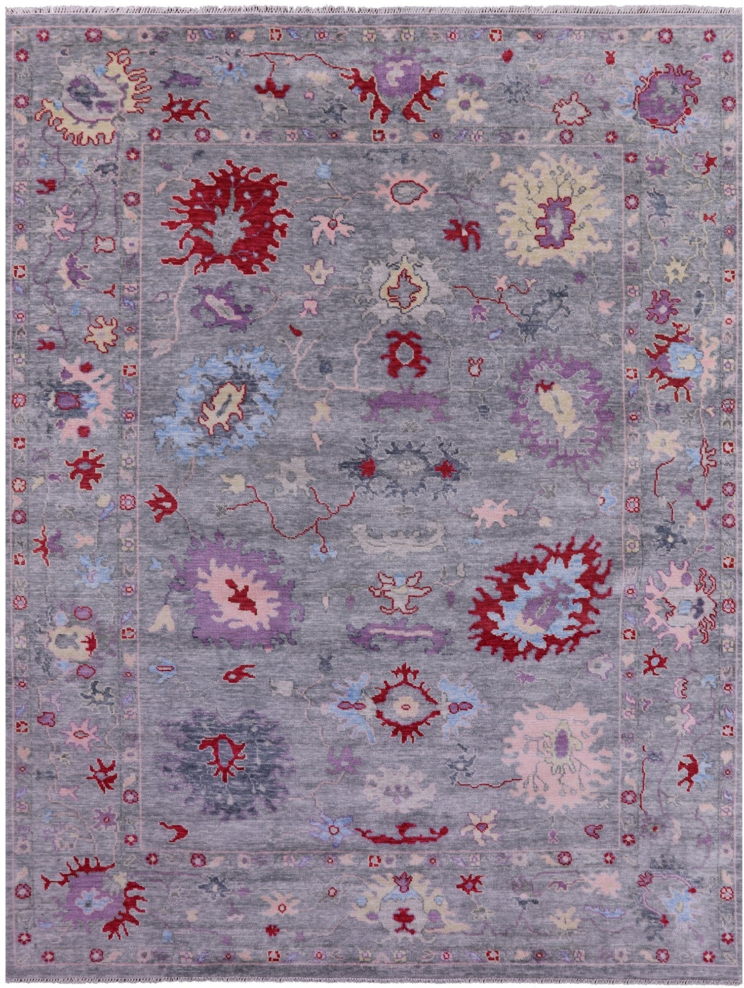 Grey Turkish Oushak Handmade Wool Rug - 9' 3" X 12' 0" - Golden Nile