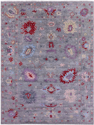 Grey Turkish Oushak Handmade Wool Rug - 9' 3