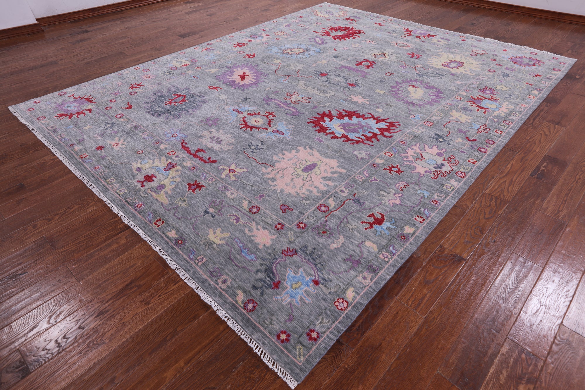 Grey Turkish Oushak Handmade Wool Rug - 9' 3" X 12' 0" - Golden Nile