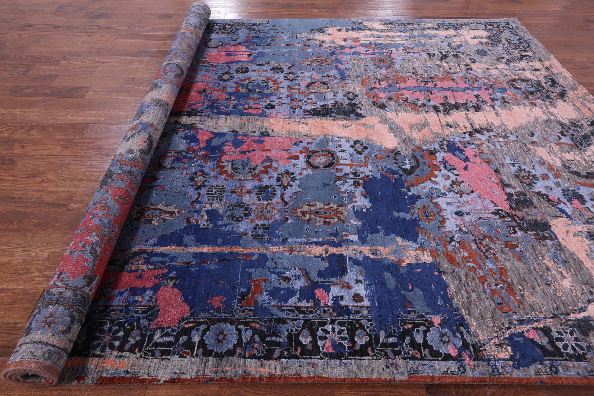 Modern Hand Knotted Wool & Silk Rug - 9' 1" X 12' 4" - Golden Nile