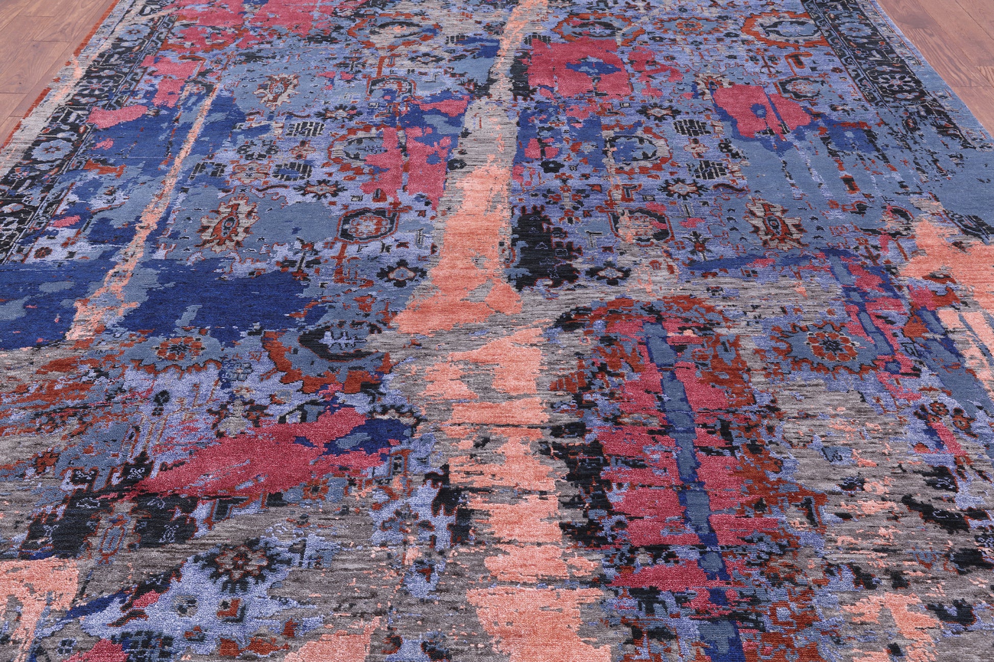 Modern Hand Knotted Wool & Silk Rug - 9' 1" X 12' 4" - Golden Nile