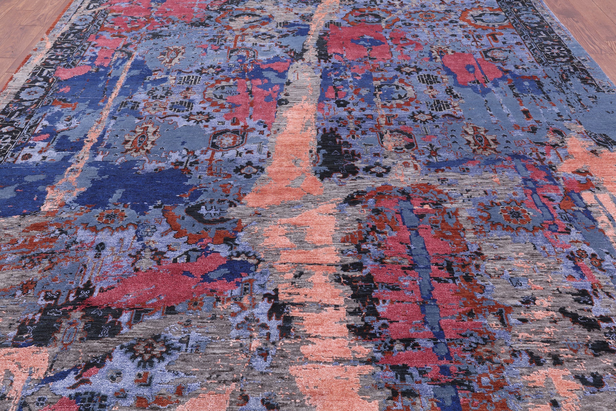 Modern Hand Knotted Wool & Silk Rug - 9' 1" X 12' 4" - Golden Nile