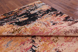 Abstract Contemporary Handmade Wool & Silk Rug - 9' 0" X 12' 0" - Golden Nile