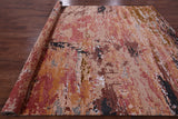 Abstract Contemporary Handmade Wool & Silk Rug - 9' 0" X 12' 0" - Golden Nile