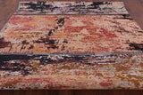 Abstract Contemporary Handmade Wool & Silk Rug - 9' 0" X 12' 0" - Golden Nile