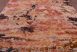 Abstract Contemporary Handmade Wool & Silk Rug - 9' 0" X 12' 0" - Golden Nile