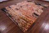 Abstract Contemporary Handmade Wool & Silk Rug - 9' 0" X 12' 0" - Golden Nile