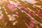 Abstract Contemporary Handmade Wool & Silk Rug - 9' 0" X 12' 0" - Golden Nile