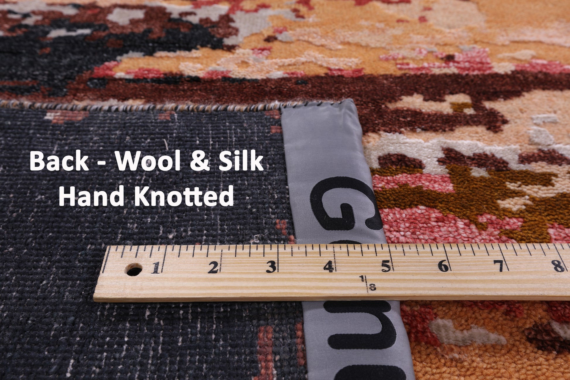 Abstract Contemporary Handmade Wool & Silk Rug - 9' 0" X 12' 0" - Golden Nile